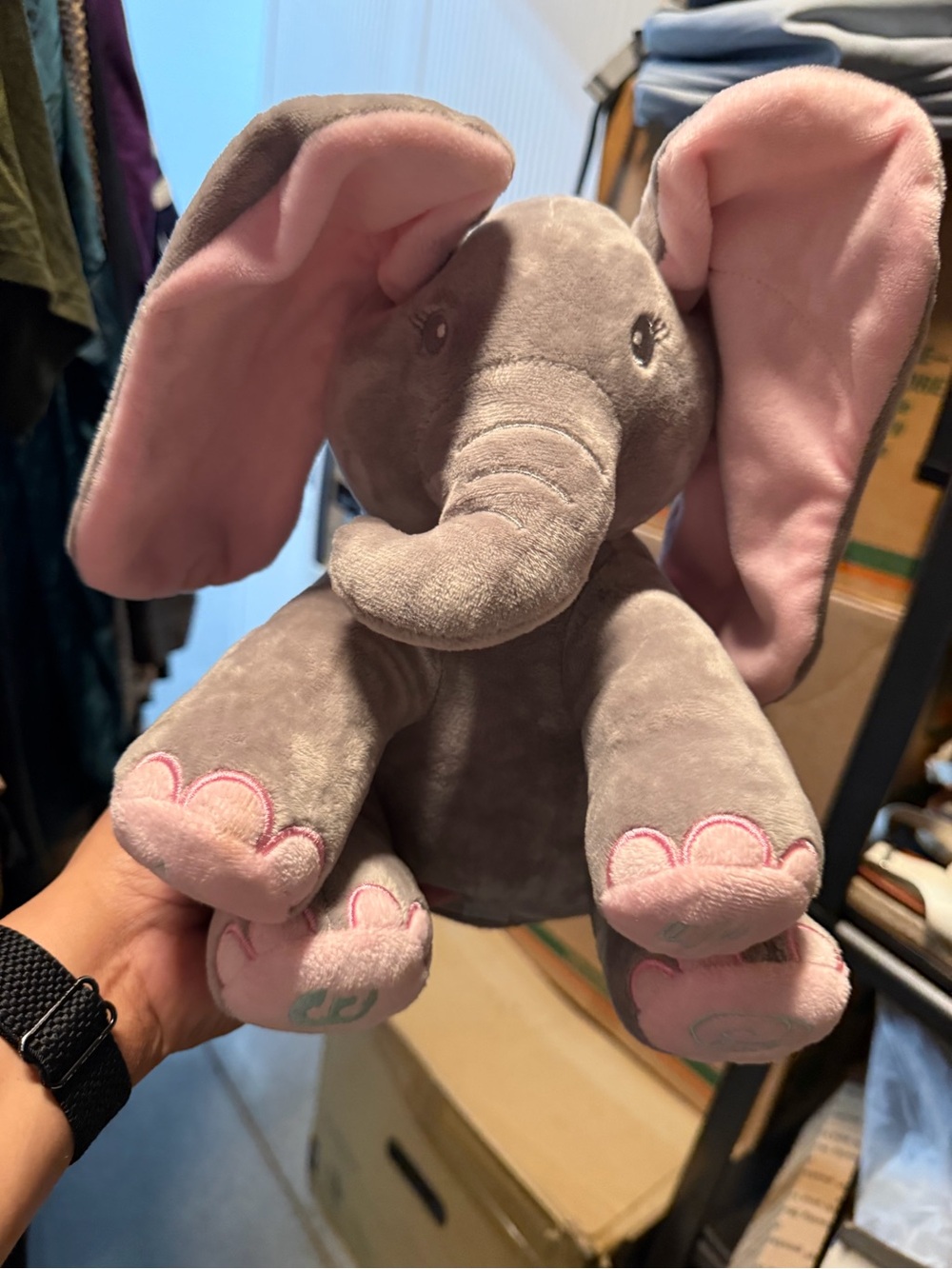 Plush peek a boo elephant